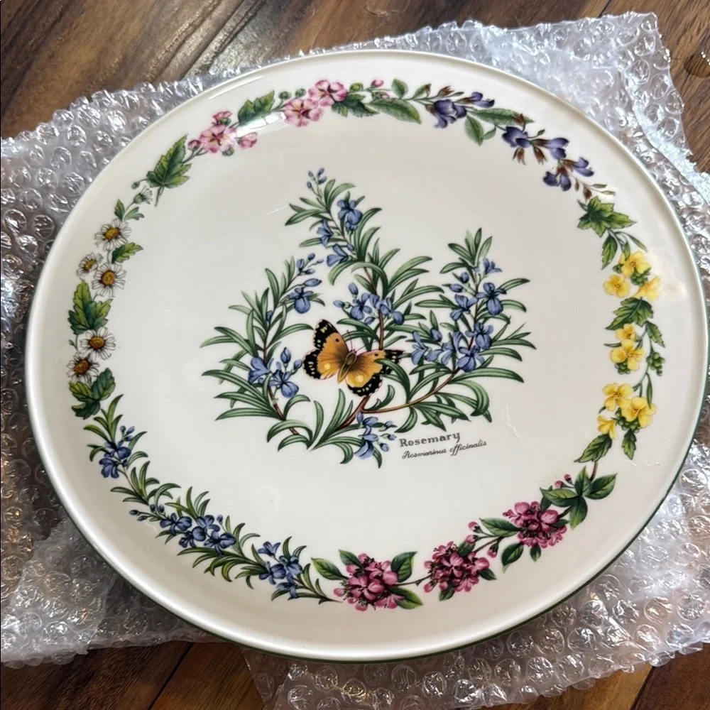 Royal Worcester Worcester Herbs Cake Plate Fine Bone China Great Condition 1990